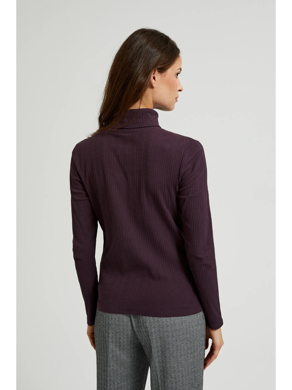 Moodo Tmavo fialový dámsky top s dlhým rukávom