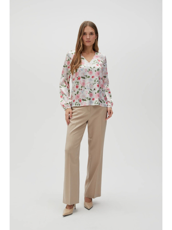 Moodo Biela dámska kvetovaná blúzka Moodo