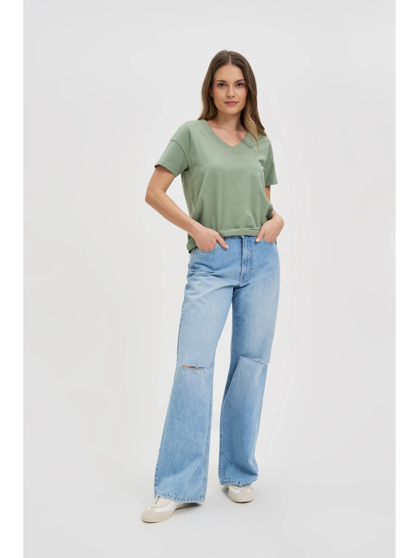 Moodo Olivové dámske tričko Moodo