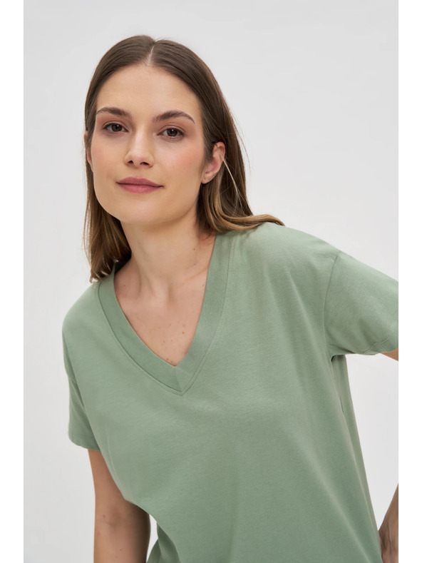 Moodo Olivové dámske tričko Moodo