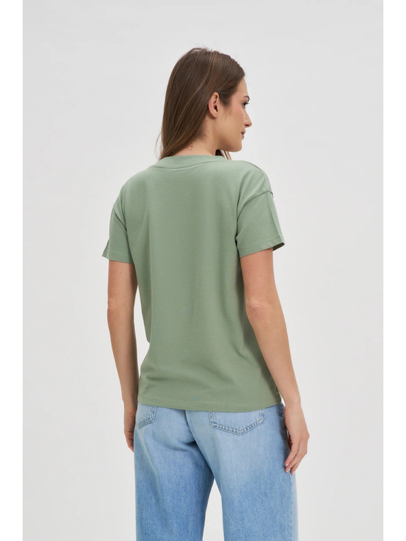 Moodo Olivové dámske tričko Moodo