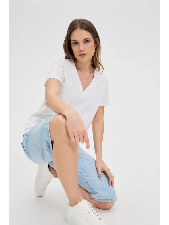 Moodo Biele dámske tričko Moodo