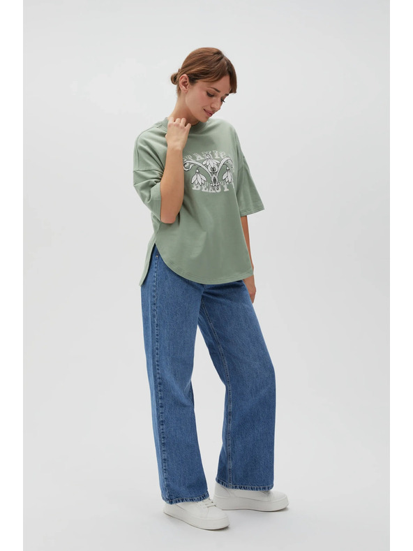 Moodo Olivové dámske tričko