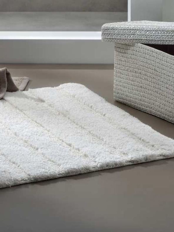 Kela Kúpeľňová predložka Megan 120x70 cm bavlna sivobiela KELA