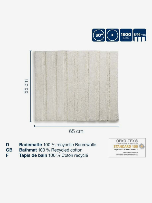 Kela Kúpeľňová predložka Megan 65x55 cm bavlna striebornosivá KELA