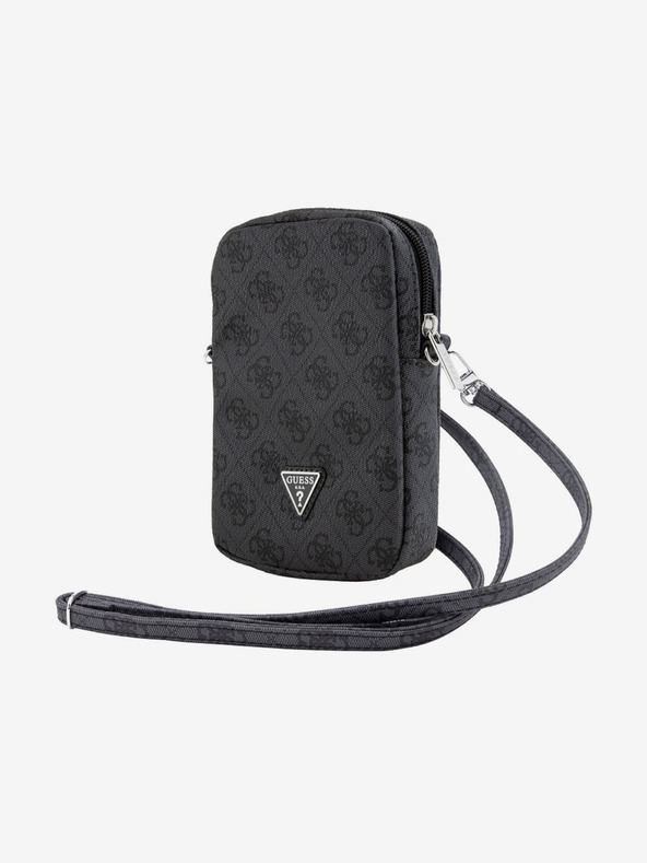 Guess Guess PU 4G Triangle Logo Obal na Telefón so Zipsom Black