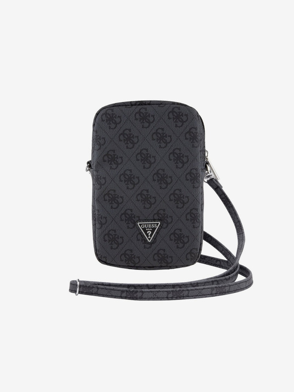 Guess Guess PU 4G Triangle Logo Obal na Telefón so Zipsom Black
