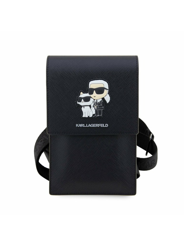 Karl Lagerfeld Karl Lagerfeld Saffiano Metal Logo NFT Obal na Telefón Black