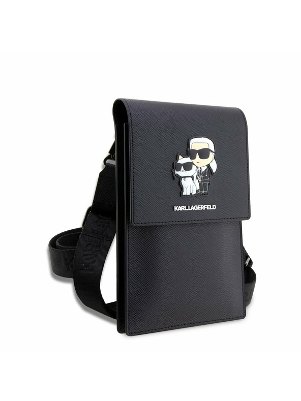 Karl Lagerfeld Karl Lagerfeld Saffiano Metal Logo NFT Obal na Telefón Black