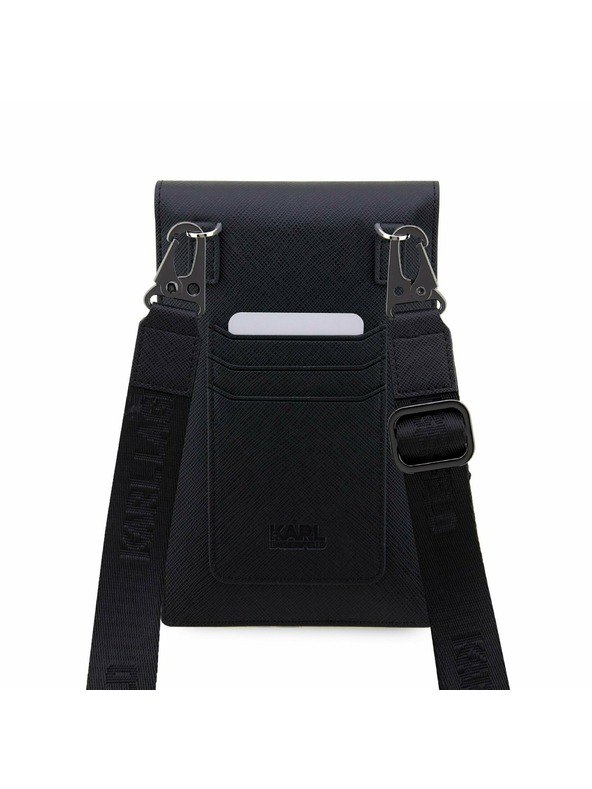 Karl Lagerfeld Karl Lagerfeld Saffiano Metal Logo NFT Obal na Telefón Black