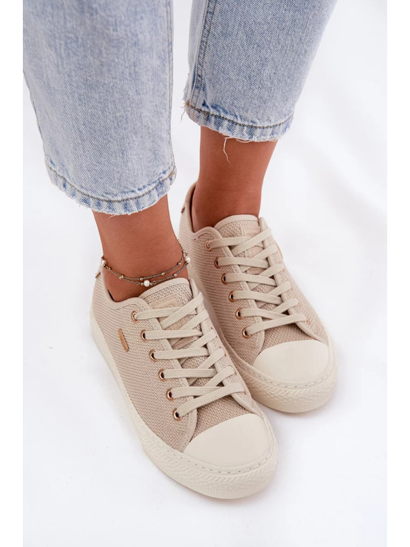 BIG STAR SHOES Dámske plátené tenisky Big Star – béžové