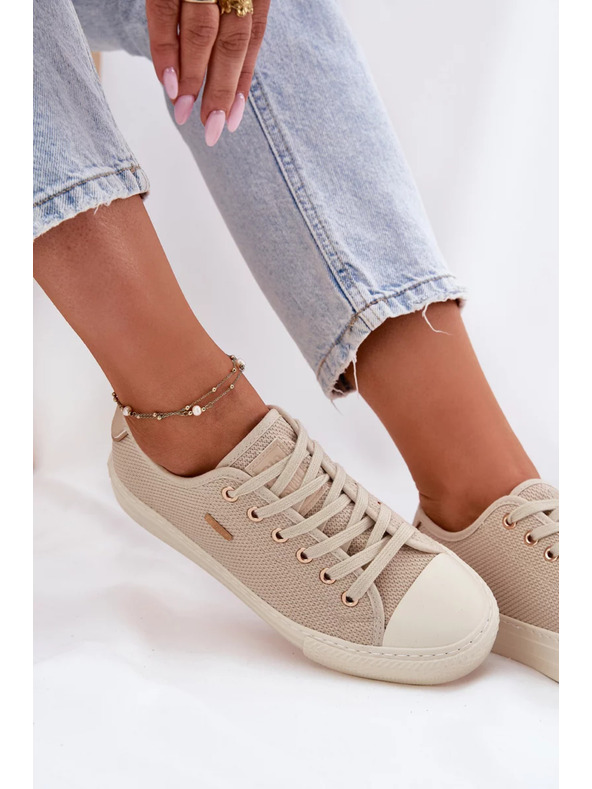 BIG STAR SHOES Dámske plátené tenisky Big Star – béžové