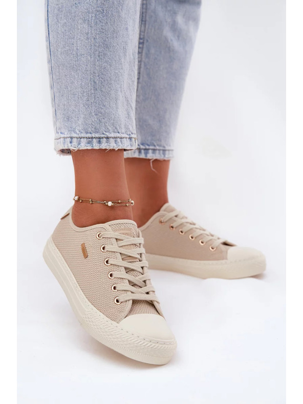 BIG STAR SHOES Dámske plátené tenisky Big Star – béžové