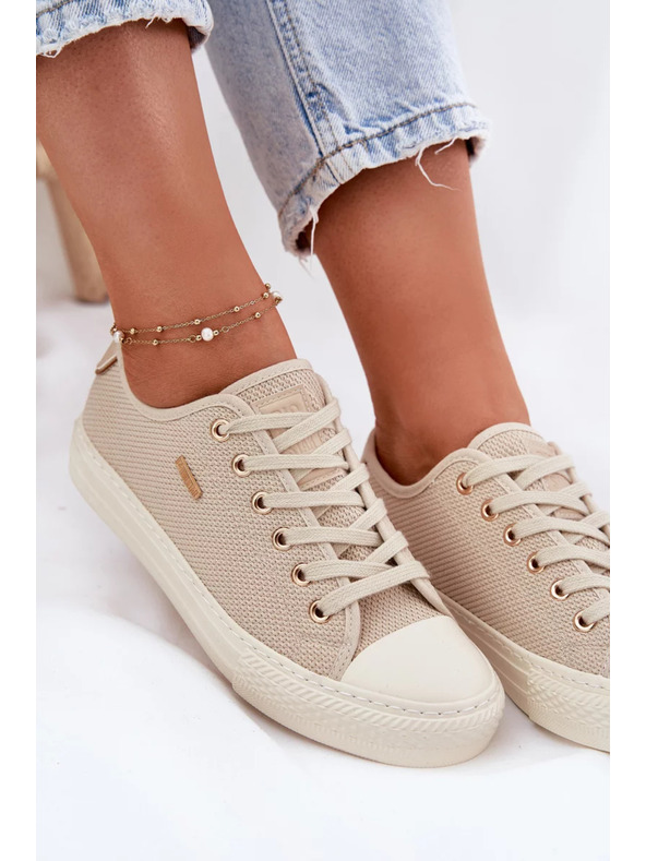 BIG STAR SHOES Dámske plátené tenisky Big Star – béžové