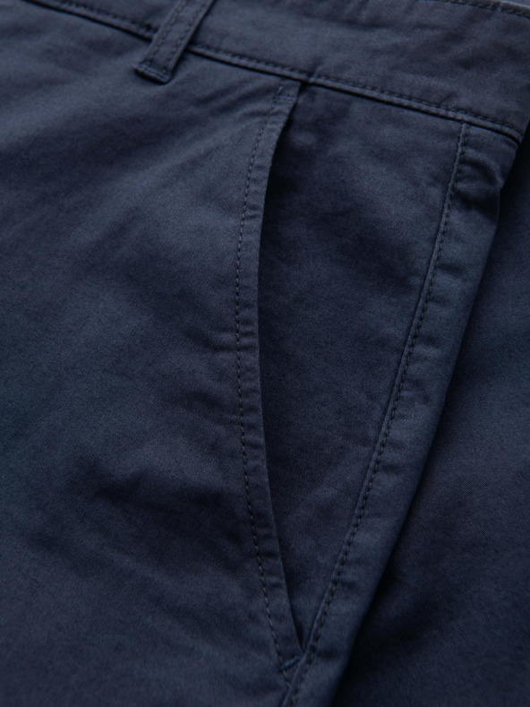 Ombre Clothing Pánske klasické chino šortky s ohrnutým lemom - tmavo modré