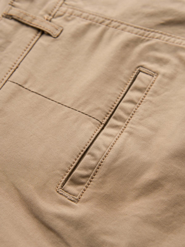 Ombre Clothing Pánske klasické chino šortky s ohrnutým lemom - béžové
