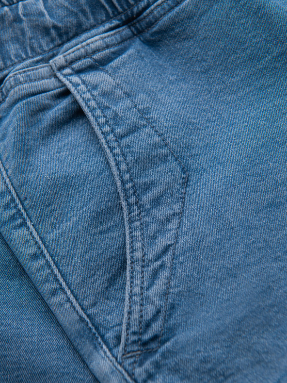 Ombre Clothing Pánske džínsové šortky s ohrnutým lemom - svetlomodré