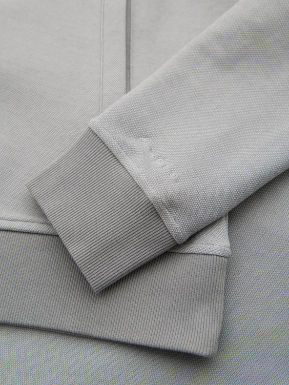 Ombre Clothing Pánska pletená bunda bomber - sivá