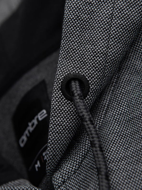 Ombre Clothing Pánska mäkko štruktúrovaná mikina s kapucňou - čierna