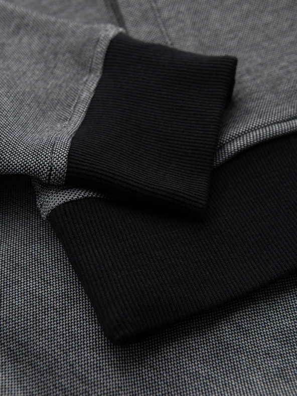 Ombre Clothing Pánska pletená bunda bomber - čierna