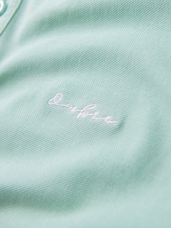 Ombre Clothing Bavlnená polokošeľa z piké úpletu - mätová
