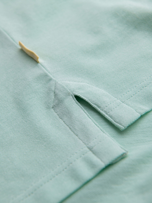 Ombre Clothing Bavlnená polokošeľa z piké úpletu - mätová