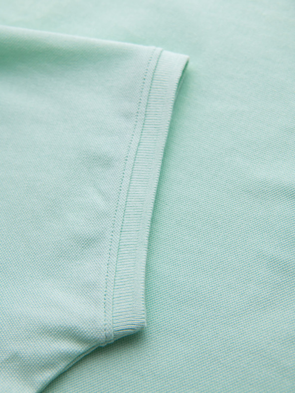 Ombre Clothing Bavlnená polokošeľa z piké úpletu - mätová