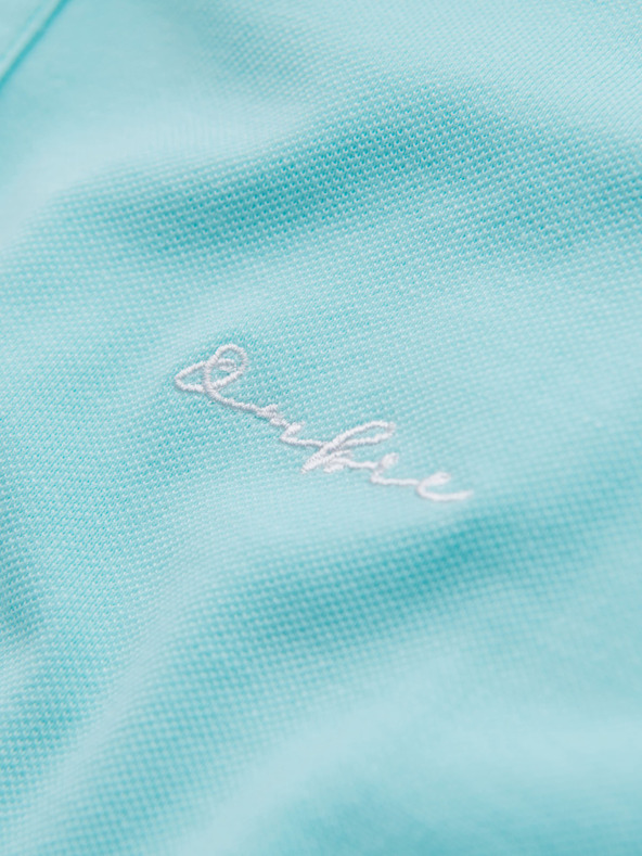 Ombre Clothing Bavlnená polokošeľa z piké úpletu - modrá