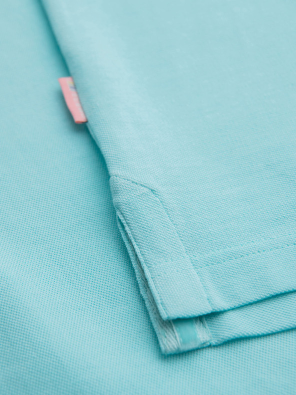 Ombre Clothing Bavlnená polokošeľa z piké úpletu - modrá