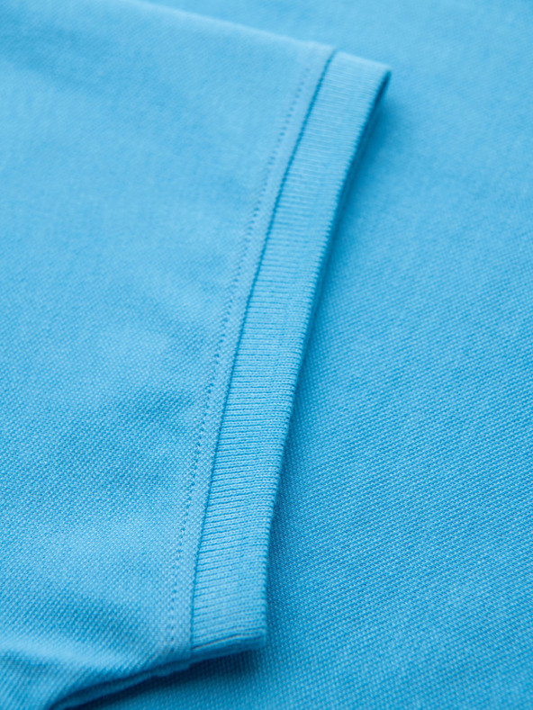 Ombre Clothing Bavlnená polokošeľa z piké úpletu - svetlomodrá