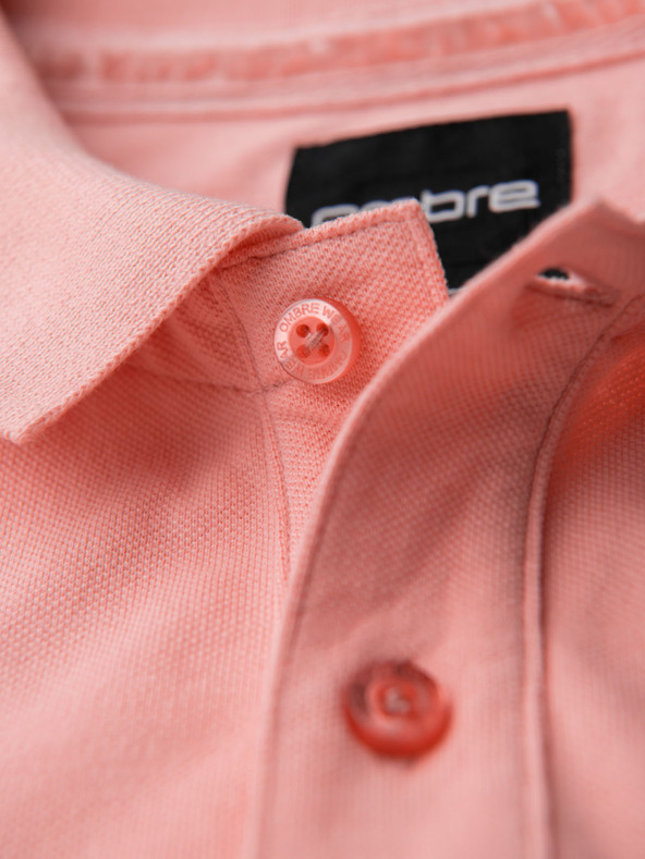 Ombre Clothing Bavlnená polokošeľa z piké úpletu - ružová