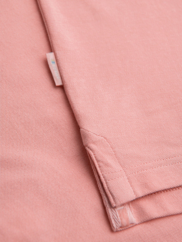 Ombre Clothing Bavlnená polokošeľa z piké úpletu - ružová
