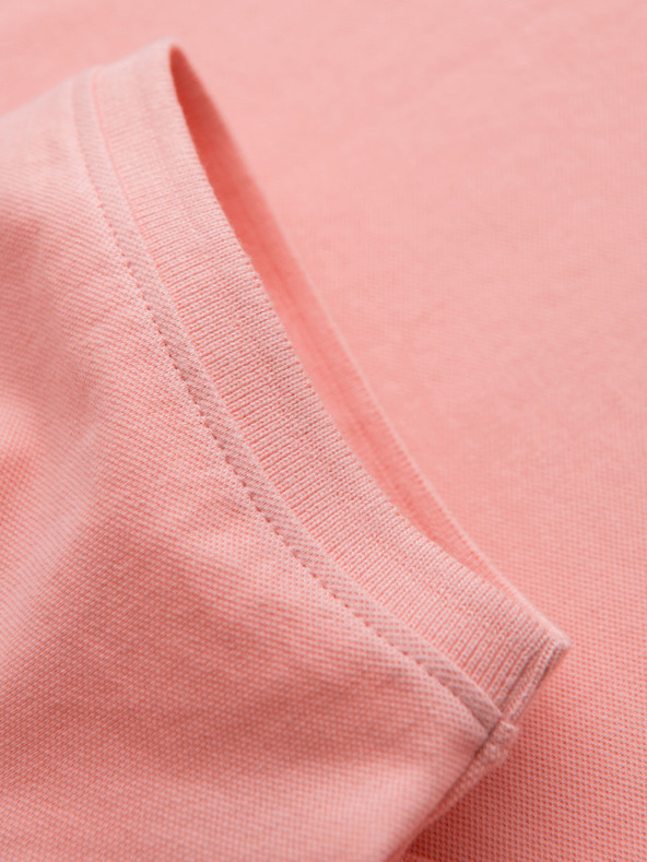 Ombre Clothing Bavlnená polokošeľa z piké úpletu - ružová