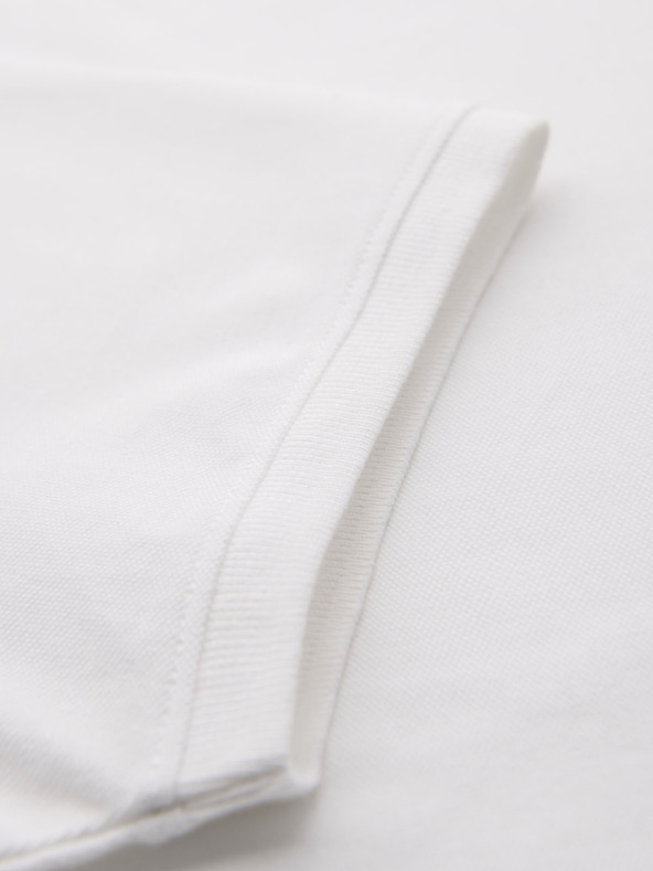 Ombre Clothing Bavlnená polokošeľa z piké úpletu - krémová