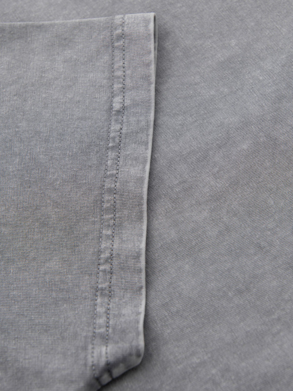 Ombre Clothing Bavlnené tričko s potlačou na hrudi a chrbte - sivé
