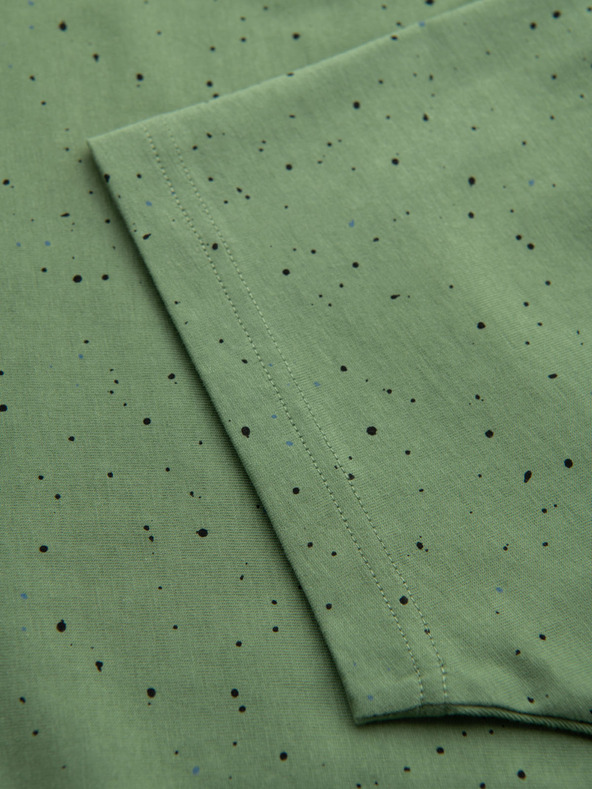 Ombre Clothing Pánske bavlnené tričko s potlačou a okrúhlym výstrihom - zelené