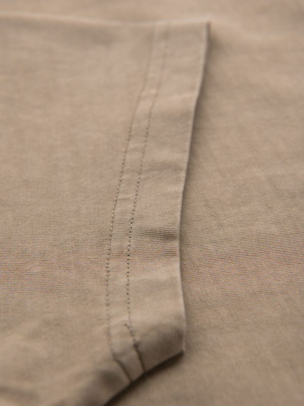 Ombre Clothing Bavlnené tričko s potlačou na hrudi a chrbte - tmavo béžové