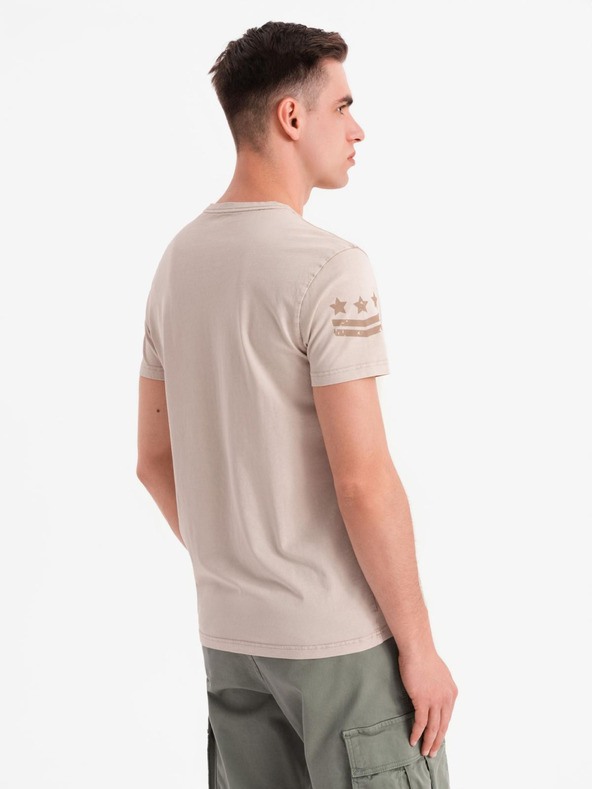 Ombre Clothing Bavlnené tričko s potlačou a okrúhlym výstrihom - čierne