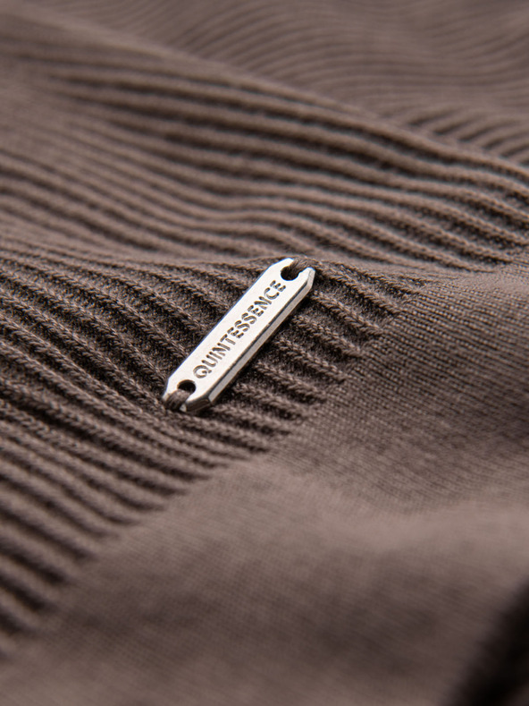 Ombre Clothing Pánske pletené tričko s gombíkmi pri výstrihu - sivé