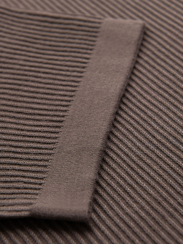 Ombre Clothing Pánske pletené tričko s gombíkmi pri výstrihu - sivé