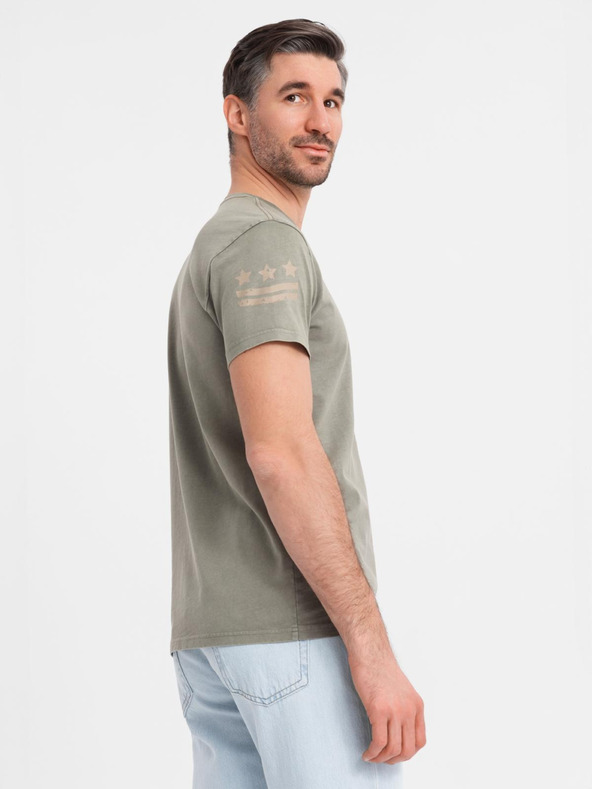Ombre Clothing Bavlnené tričko s potlačou a okrúhlym výstrihom - čierne