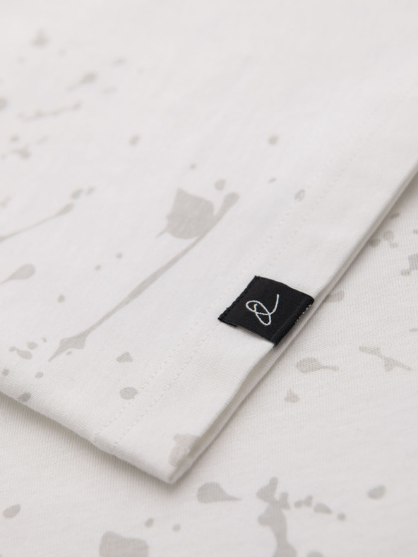 Ombre Clothing Pánske tričko s potlačou a okrúhlym výstrihom - biele