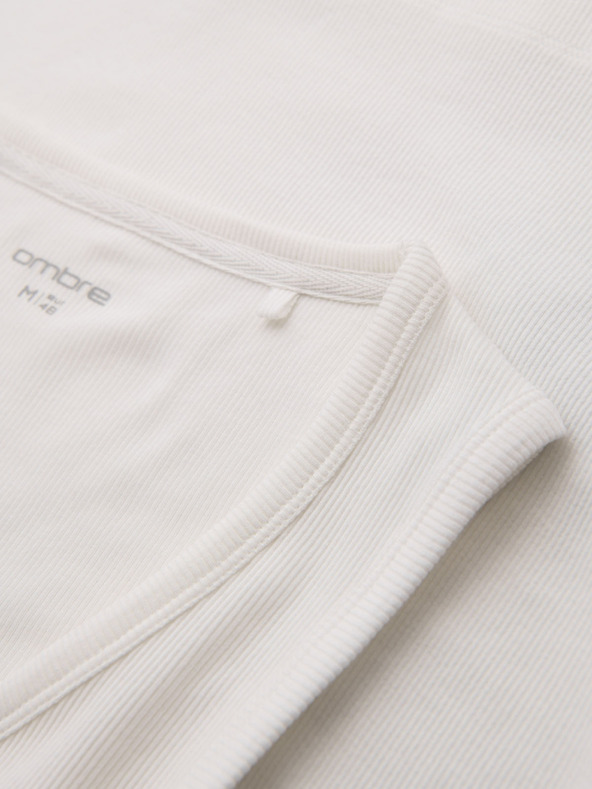 Ombre Clothing Pánske bavlnené basic tričko - biele