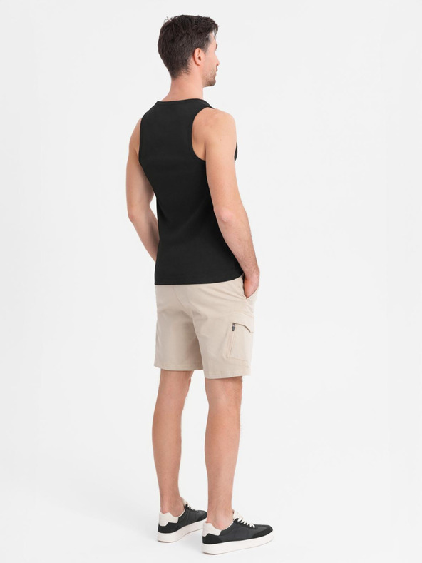 Ombre Clothing Pánske bavlnené basic tričko - čierne
