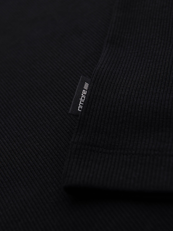 Ombre Clothing Pánske bavlnené basic tričko - čierne