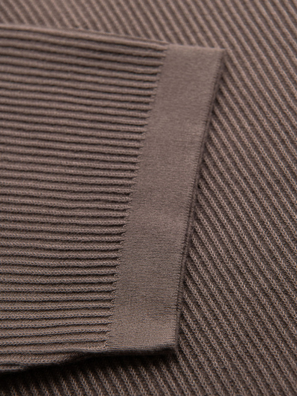 Ombre Clothing Pánska polokošeľa bez gombíkov s otvoreným golierom - popolavá