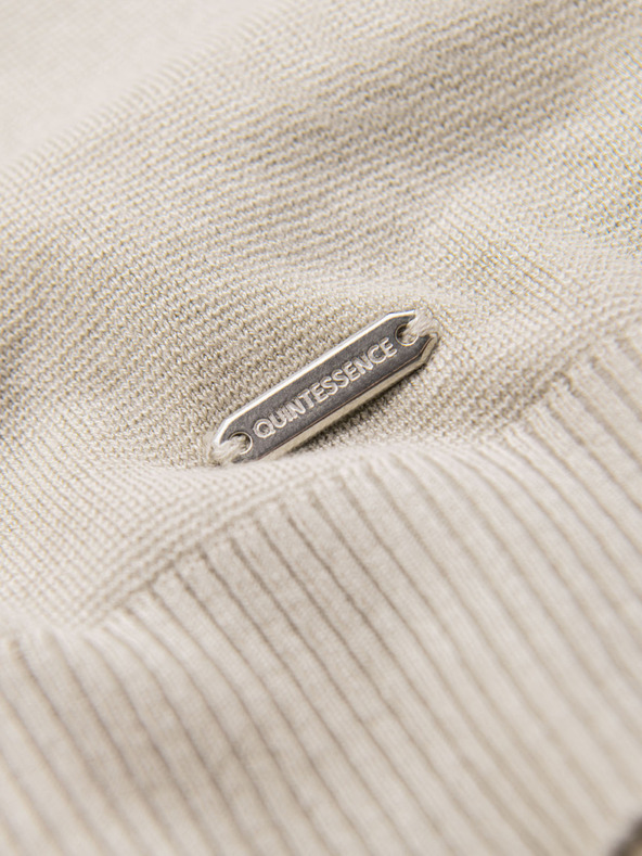Ombre Clothing Pánska klasická pletená košeľa so žebrovanými manžetami - svetlo sivá