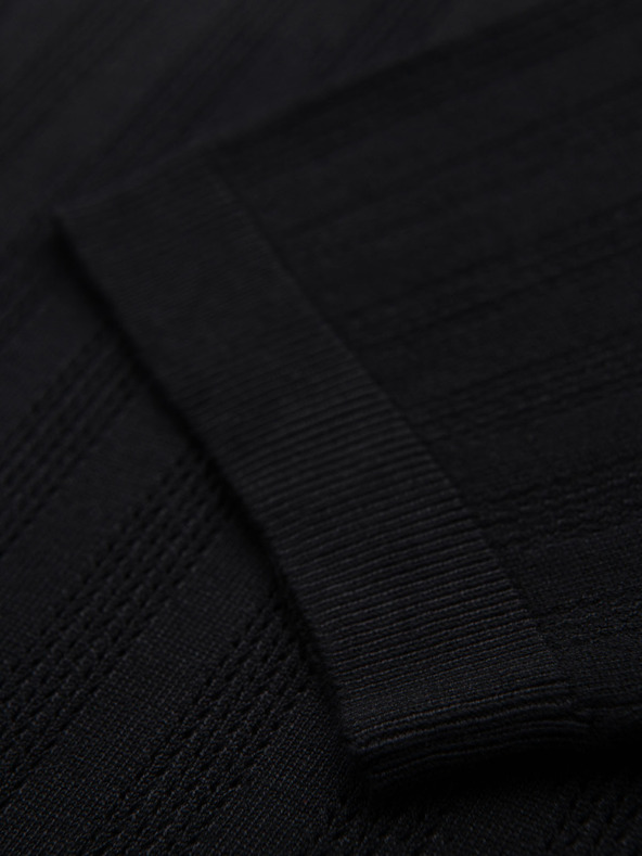 Ombre Clothing Pánsky sveter s okrúhlym výstrihom a krátkymi rukávmi - čierny