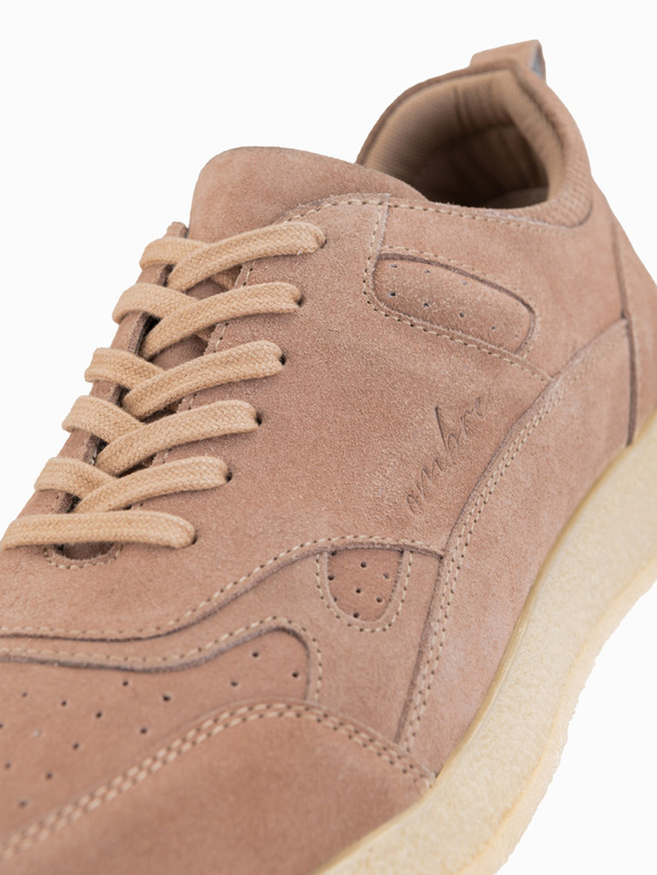 Ombre Clothing Pánske ľahké semišové tenisky v športovom štýle - béžové