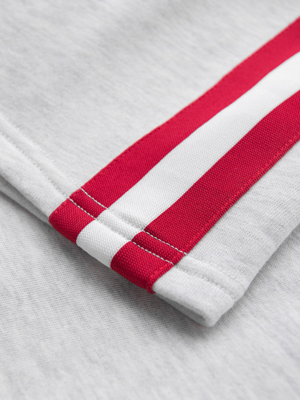 Ombre Clothing Pánske teplákovové šortky s lemovaním a rebrovaným pásom - šedý melír